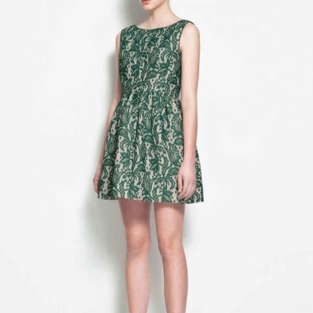 Zara Green Lace Tulip Dress Size S